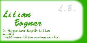 lilian bognar business card