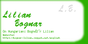 lilian bognar business card